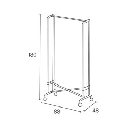 Unilux Foldy garderobestativ - Tjstativ i Gr Stl - Sammenklappeligt