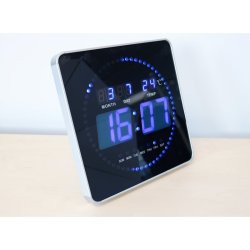 Unilux Flo LED Clock 28cm - Digitalt vgur/Bordur i sort