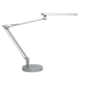 Unilux arkitektlampe Mambo 2.0 - gr LED kontorlampe - Drejelig dobbeltleddet arm