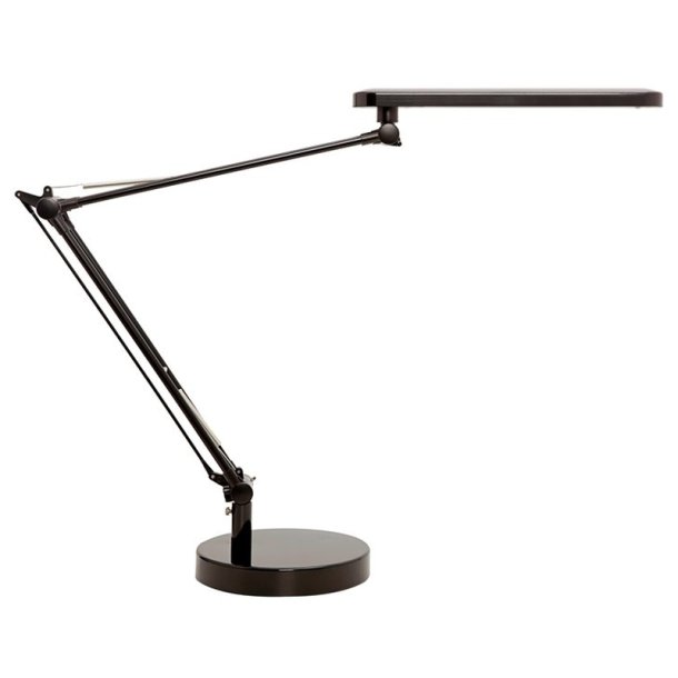 Unilux arkitektlampe Mambo 2.0 - Sort LED kontorlampe - Drejelig dobbeltleddet arm
