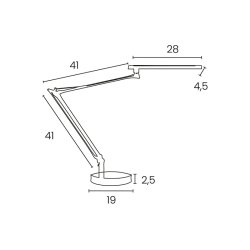 Unilux arkitektlampe Mambo 2.0 - gr LED kontorlampe - Drejelig dobbeltleddet arm