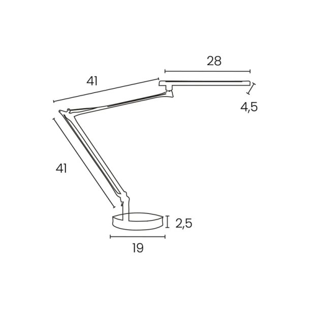 Unilux arkitektlampe Mambo 2.0 - gr LED kontorlampe - Drejelig dobbeltleddet arm