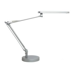 Unilux arkitektlampe Mambo - gr LED kontorlampe - Drejelig dobbeltleddet arm