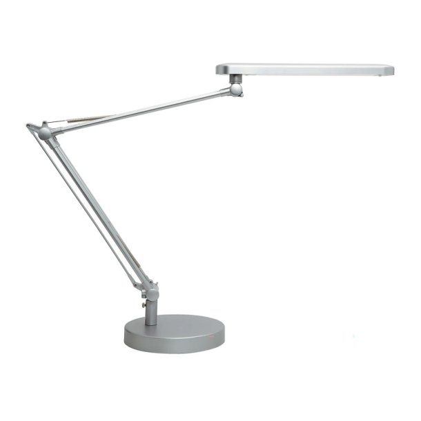 Unilux arkitektlampe Mambo - Gr LED kontorlampe - Drejelig dobbeltleddet arm