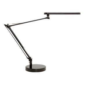 Unilux arkitektlampe Mambo - Sort LED kontorlampe - Drejelig dobbeltleddet arm
