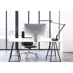 Unilux arkitektlampe Mambo - Sort LED kontorlampe - Drejelig dobbeltleddet arm