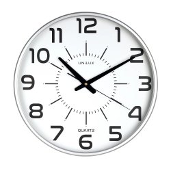Unilux Maxi Pop Silent Clock 38cm - analog vgur med slv ramme