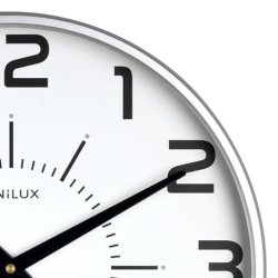 Unilux Maxi Pop Silent Clock 38cm - analog vgur med slv ramme