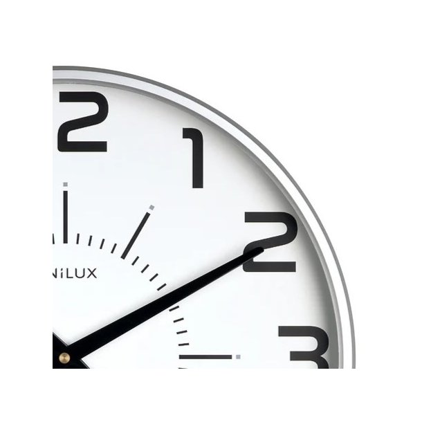 Unilux Maxi Pop Silent Clock 38cm - analog vgur med slv ramme