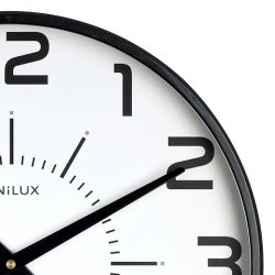 Unilux Maxi Pop Silent Clock 38cm - Analog vgur med sort ramme