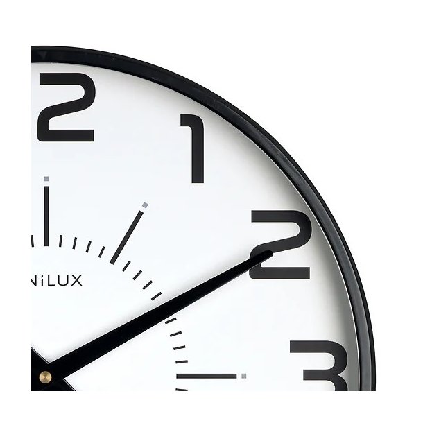 Unilux Maxi Pop Silent Clock 38cm - Analog vgur med sort ramme