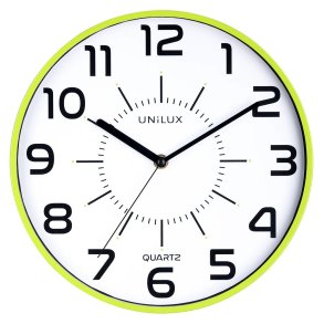 Unilux Pop Silent Clock 30,5cm - Analog vgur med grn ramme