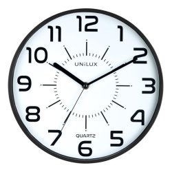 Unilux Pop Silent Clock 30,5cm - Analog vgur med sort ramme