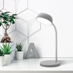Unilux Skrivebordslampe Tamy - Lys gr LED kontorlampe