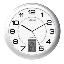 Unilux Instinct Clock 31cm vgur - Analog vgur i slv