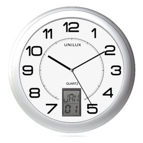 Unilux Instinct Clock 31cm vgur - Analog vgur i slv