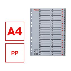 Esselte A4 Register - Kraftig pp - 1-54 - med pile-design - gr