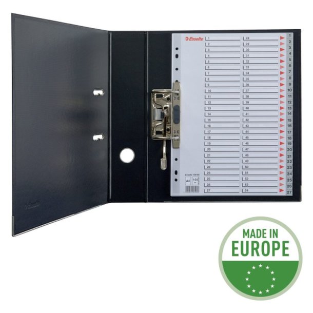 Esselte A4 Register - Kraftig pp - 1-54 - med pile-design - gr