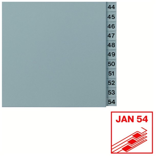 Esselte A4 Register - Kraftig pp - 1-54 - med pile-design - gr