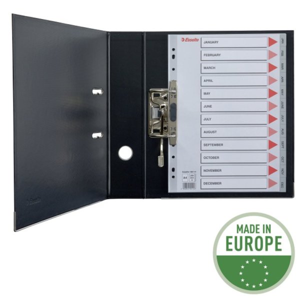 Esselte A4 Register - Kraftig pp - Jan-Dec. (GB) - gr