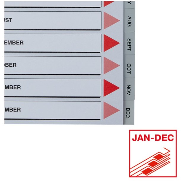 Esselte A4 Register - Kraftig pp - Jan-Dec. (GB) - gr