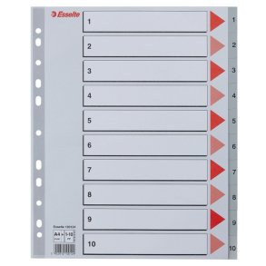Esselte A4 maxi Register - Kraftig pp - 1-10 - gr