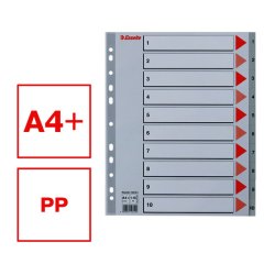 Esselte A4 maxi Register - Kraftig pp - 1-10 - gr