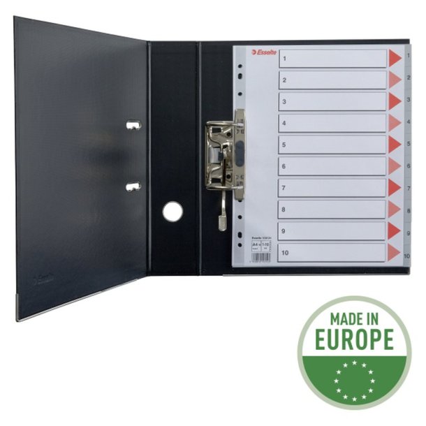 Esselte A4 maxi Register - Kraftig pp - 1-10 - gr