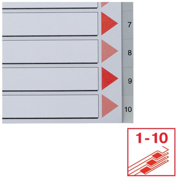 Esselte A4 maxi Register - Kraftig pp - 1-10 - gr