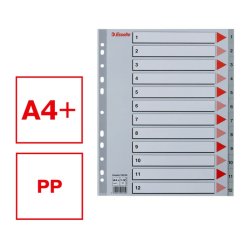 Esselte A4 maxi Register - Kraftig pp - 1-12 - gr