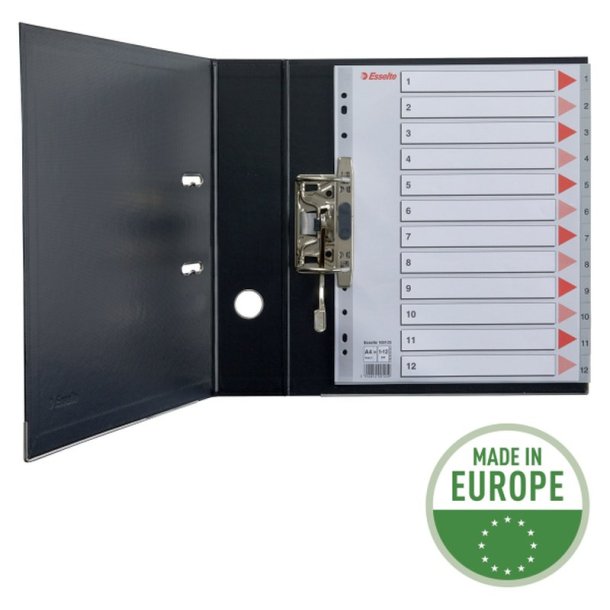 Esselte A4 maxi Register - Kraftig pp - 1-12 - gr