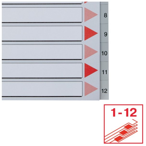 Esselte A4 maxi Register - Kraftig pp - 1-12 - gr
