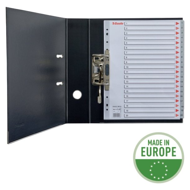 Esselte A4 maxi Register - Kraftig pp - 1-20 - gr