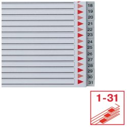 Esselte A4 maxi Register - Kraftig pp - 1-31 - gr