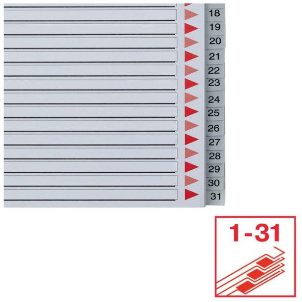 Esselte A4 maxi Register - Kraftig pp - 1-31 - gr