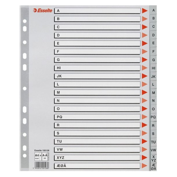Esselte A4 maxi Register - Kraftig pp - A- - gr