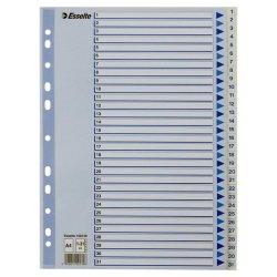 Esselte Register PP A4 1-31 hvid Kraftig hvid PP-folie - forstrket hulkanten - Pile-design.
