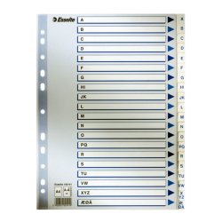 Esselte A4 Register - Kraftig pp - A- - med pile-design - hvid