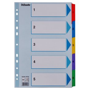 Esselte A4 Register - Mylar - karton - 1-5