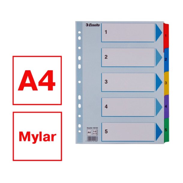 Esselte A4 Register - Mylar - karton - 1-5