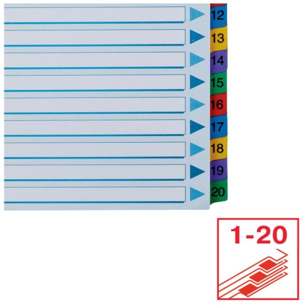 Esselte A4 Register - Mylar - karton - 1-20