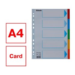 Esselte A4 Faneblade - karton - 5-delt
