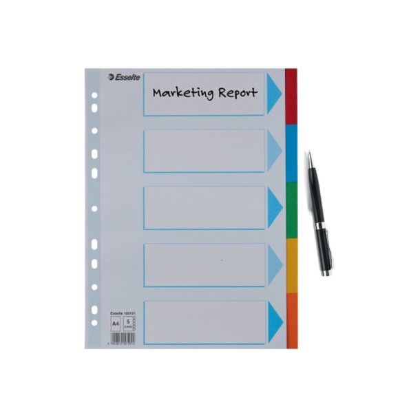 Esselte A4 Faneblade - karton - 5-delt
