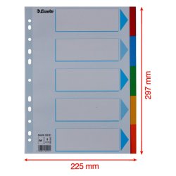 Esselte A4 Faneblade - karton - 5-delt