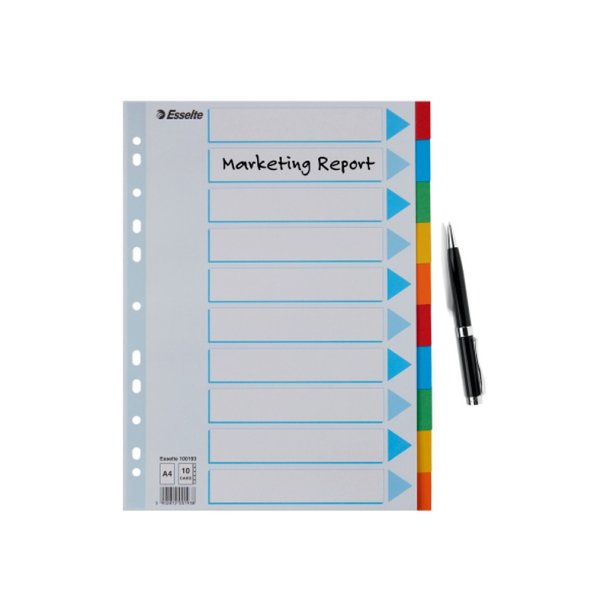 Esselte A4 Faneblade - karton - 10-delt