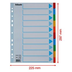 Esselte A4 Faneblade - karton - 10-delt