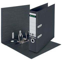 Leitz A4 Brevordner 180&deg; - 100 % genbrugskarton - 80mm - sort