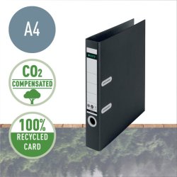 Leitz A4 Brevordner 180&deg; - 100 % genbrugskarton - 50mm - sort