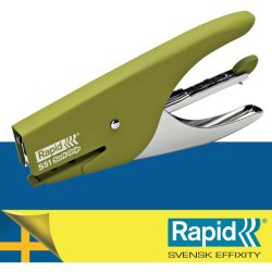 Rapid Hftetang Supreme S51 i grn - til 15 ark - Softgrip