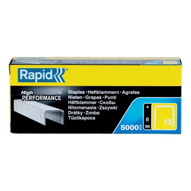 Rapid Hfteklammer - 13/8 - galvaniseret - hfter op til 30 ark - 5000 stk.